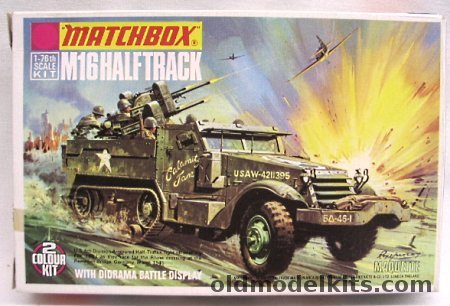 Matchbox 1/76 M16 Halftrack with Quad 50 Caliber Machine Guns, PK78 plastic model kit